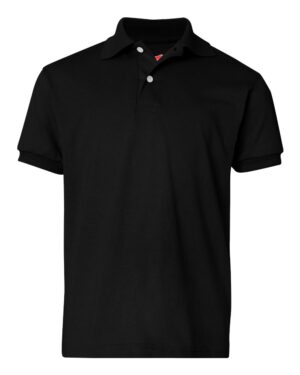 Hanes 054Y Youth EcoSmart® Jersey Polo – Black