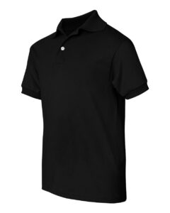 Hanes 054Y Youth EcoSmart® Jersey Polo – Black (side)
