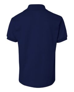 Hanes 054Y Youth EcoSmart® Jersey Polo – Navy (back)