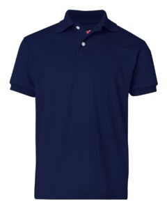 Hanes 054Y Youth EcoSmart® Jersey Polo – Navy