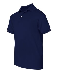 Hanes 054Y Youth EcoSmart® Jersey Polo – Navy (side)