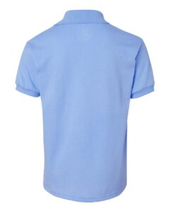 Hanes 054Y Youth EcoSmart® Jersey Polo – Light Blue (back)