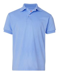 Hanes 054Y Youth EcoSmart® Jersey Polo – Light Blue