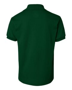 Hanes 054Y Youth EcoSmart® Jersey Polo – Deep Forest (back)