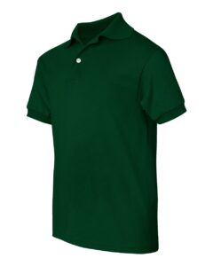Hanes 054Y Youth EcoSmart® Jersey Polo – Deep Forest (side)