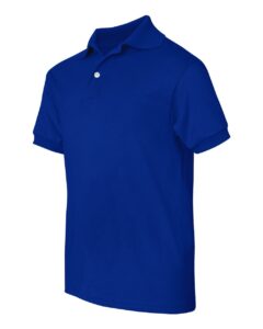 Hanes 054Y Youth EcoSmart® Jersey Polo – Deep Royal (side)