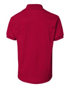 Hanes 054Y Youth EcoSmart® Jersey Polo – Deep Red (back)