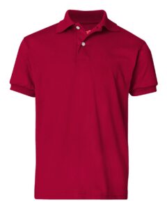 Hanes 054Y Youth EcoSmart® Jersey Polo – Deep Red
