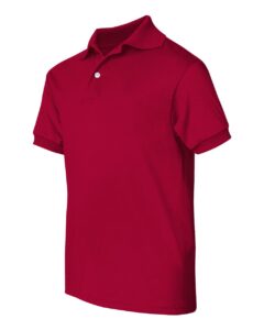 Hanes 054Y Youth EcoSmart® Jersey Polo – Deep Red (side)