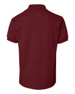 Hanes 054Y Youth EcoSmart® Jersey Polo – Maroon (back)