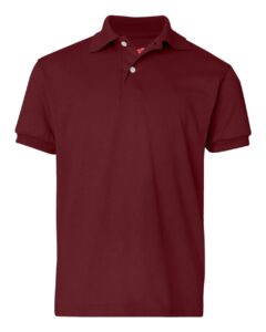 Hanes 054Y Youth EcoSmart® Jersey Polo – Maroon