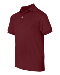 Hanes 054Y Youth EcoSmart® Jersey Polo – Maroon (side)