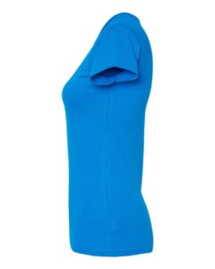 LAT 3616 Women’s Fitted Fine Jersey Tee – Cobalt (side)