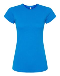 LAT 3616 Women’s Fitted Fine Jersey Tee – Cobalt