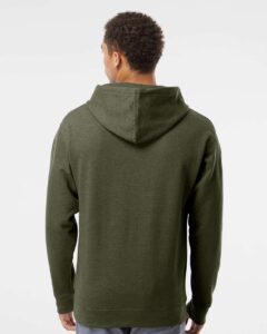 Independent Trading Co. SS4500 Unisex Midweight Hooded Sweatshirt – Army Heather (on model back)
