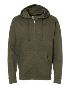 Independent Trading Co. SS4500Z Unisex Midweight Full-Zip Hooded Sweatshirt – Army Heather