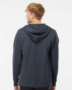 Independent Trading Co. SS4500Z Unisex Midweight Full-Zip Hooded Sweatshirt – Classic Navy Heather (on model back)