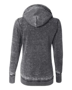 J. America 8913 Women’s Zen Fleece Full-Zip Hooded Sweatshirt – Dark Smoke (back)