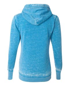 J. America 8913 Women’s Zen Fleece Full-Zip Hooded Sweatshirt – Oceanberry (back)