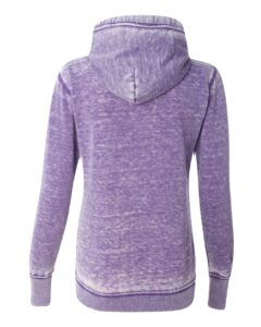 J. America 8913 Women’s Zen Fleece Full-Zip Hooded Sweatshirt – Very Berry (back)
