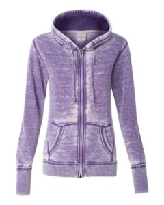 J. America 8913 Women’s Zen Fleece Full-Zip Hooded Sweatshirt – Very Berry