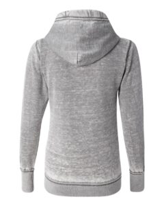 J. America 8913 Women’s Zen Fleece Full-Zip Hooded Sweatshirt – Cement (back)