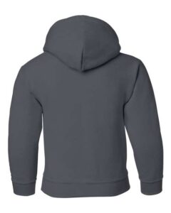 Gildan 18500B Youth Heavy Blend™ Hooded Sweatshirt – Charcoal (back)