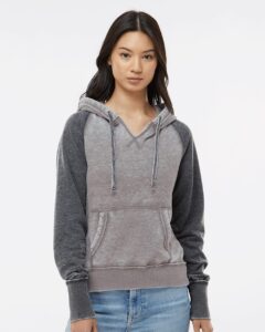 J. America 8926 Women’s Zen Fleece Raglan Hooded Sweatshirt