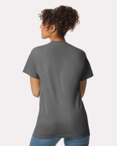 Gildan 2300 Unisex Ultra Cotton® Pocket T-Shirt – Charcoal (on model back)