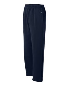 Badger 1478 Unisex Performance Fleece Open-Bottom Sweatpants – Navy (side)