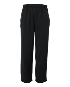 Badger 1478 Unisex Performance Fleece Open-Bottom Sweatpants – Black