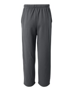 Badger 1478 Unisex Performance Fleece Open-Bottom Sweatpants – Graphite (back)