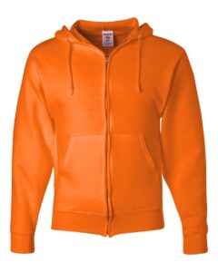 JERZEES 993MR Unisex NuBlend® Full-Zip Hooded Sweatshirt – Safety Orange