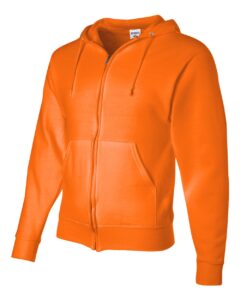 JERZEES 993MR Unisex NuBlend® Full-Zip Hooded Sweatshirt – Safety Orange (side)