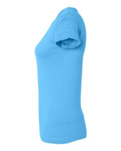 LAT 3616 Women’s Fitted Fine Jersey Tee – Aqua (side)