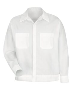 Red Kap SP35 Men’s Button-Front Shirt Jacket – White