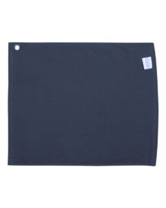 Carmel Towel Company C1518GH Velour Hemmed Towel with Grommet & Hook – Navy (back)