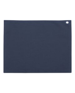Carmel Towel Company C1518GH Velour Hemmed Towel with Grommet & Hook – Navy