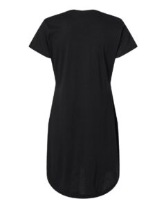 LAT 3522 Women’s Fine Jersey V-Neck Coverup – Black (back)