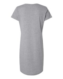 LAT 3522 Women’s Fine Jersey V-Neck Coverup – Heather (back)