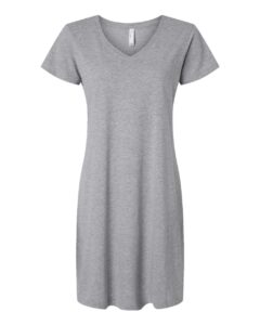 LAT 3522 Women’s Fine Jersey V-Neck Coverup – Heather