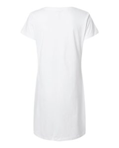 LAT 3522 Women’s Fine Jersey V-Neck Coverup – White (back)
