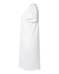 LAT 3522 Women’s Fine Jersey V-Neck Coverup – White (side)