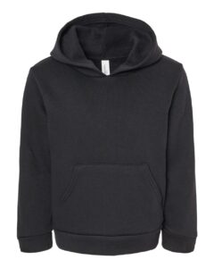 BELLA + CANVAS 3719T Toddler Sponge Fleece Pullover Hoodie Sweatshirt – Black