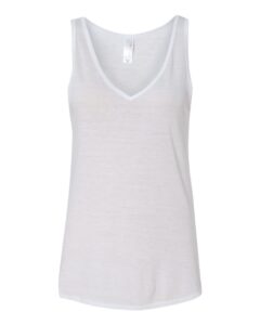 BELLA + CANVAS 8805 Women’s Flowy V-Neck Tank – White