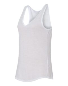 BELLA + CANVAS 8805 Women’s Flowy V-Neck Tank – White (side)