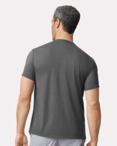 Gildan 42000 Unisex Performance® T-Shirt – Charcoal (on model back)