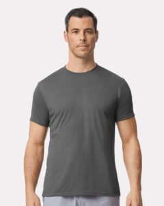Gildan 42000 Unisex Performance® T-Shirt – Charcoal (on model)