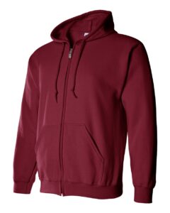 Gildan 18600 Unisex Heavy Blend™ Full-Zip Hooded Sweatshirt – Cardinal Red (side)