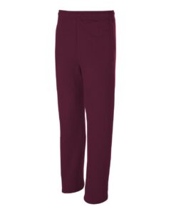 JERZEES 974MPR Unisex NuBlend® Open-Bottom Sweatpants with Pockets – Maroon (side)
